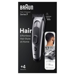Outlet Trymer do włosów Braun HC7390 akumulatorowy 17 ustawień srebrny OPIS