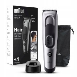 Outlet Trymer do włosów Braun HC7390 akumulatorowy 17 ustawień srebrny OPIS