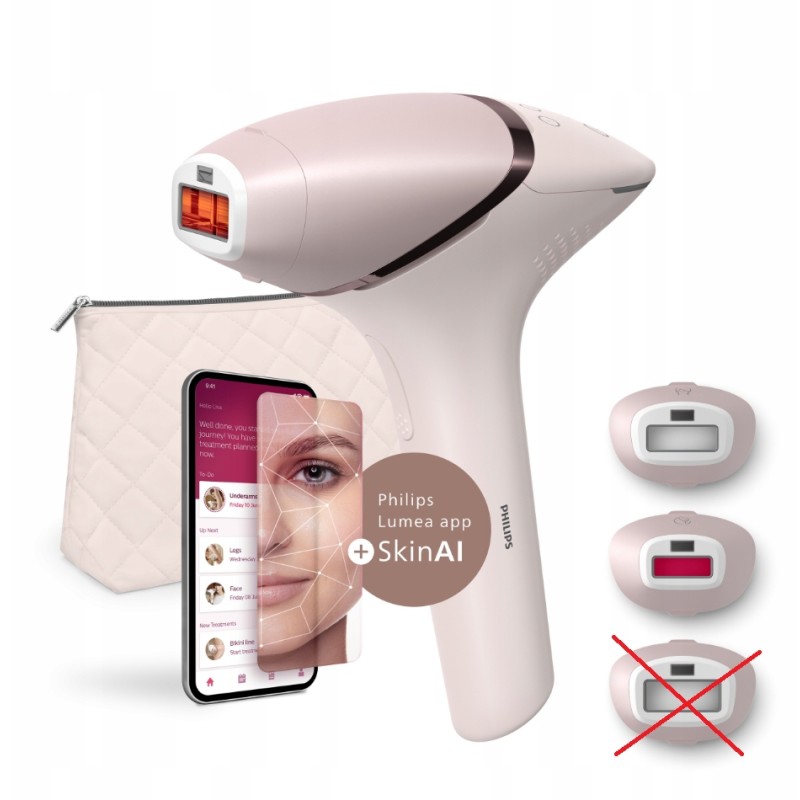 Outlet Philips Lumea 9900 Depilator IPL BRI950 2 Nasadki SkinAI SenseIQ