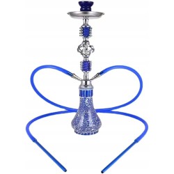 Outlet Fajka wodna Shisha RMAN 55cm z 2 wężami szklany cybuch niebieska