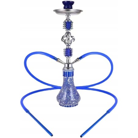 Outlet Fajka wodna Shisha RMAN 55cm z 2 wężami szklany cybuch niebieska