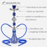 Outlet Fajka wodna Shisha RMAN 55cm z 2 wężami szklany cybuch niebieska