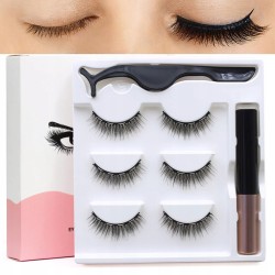 Rzęsy magnetyczne 3 pary z eyelinerem, wielorazowe 7-12 mm