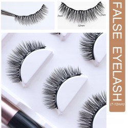 Rzęsy magnetyczne 3 pary z eyelinerem, wielorazowe 7-12 mm