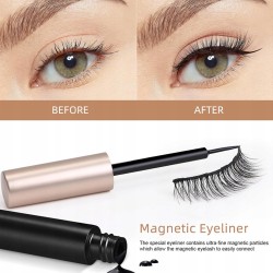 Rzęsy magnetyczne 3 pary z eyelinerem, wielorazowe 7-12 mm