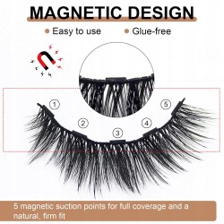 Rzęsy magnetyczne 3 pary z eyelinerem, wielorazowe 7-12 mm