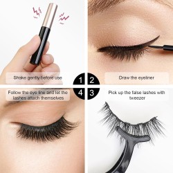 Rzęsy magnetyczne 3 pary z eyelinerem, wielorazowe 7-12 mm