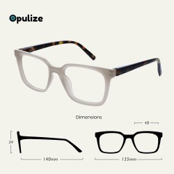 Opulize KOI Okulary do czytania +1.00 Szare, lekkie, unisex