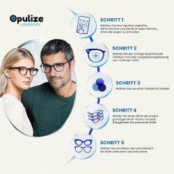 Opulize KOI Okulary do czytania +1.00 Szare, lekkie, unisex