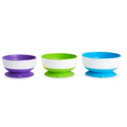 Outlet Munchkin Stay Put miska z przyssawką 6 m+ 3 szt. wielokolorowe