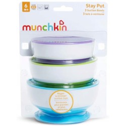 Outlet Munchkin Stay Put miska z przyssawką 6 m+ 3 szt. wielokolorowe