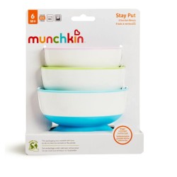 Outlet Munchkin Stay Put miska z przyssawką 6 m+ 3 szt. wielokolorowe