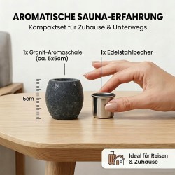 Outlet IXIGER Granitowa miska do olejków zapachowych 5x5 cm z kubkiem inox