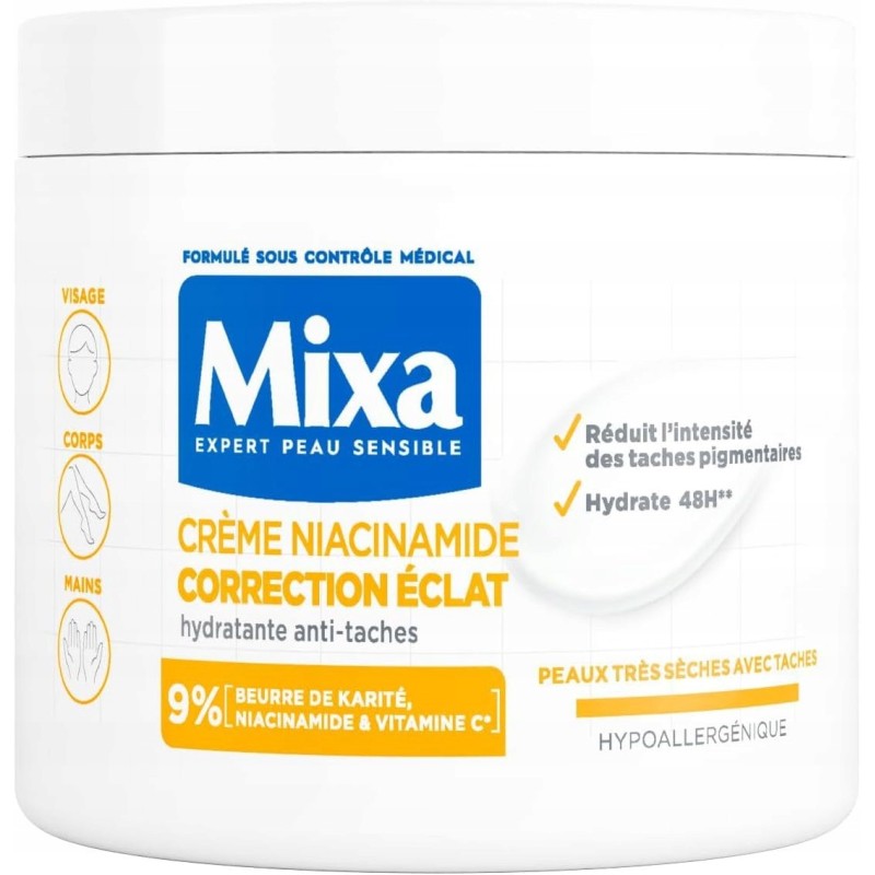 Mixa Krem do twarzy i ciała na Plamy Pigmentacyjne z 9% Niacynamidem 400 ml
