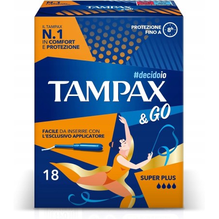 TAMPAX & GO SUPER PLUS TAMPONY Z APLIKATOREM 18 SZTUK