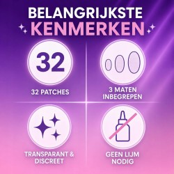 Finga-Nails przezroczyste naklejki do naprawy paznokci 32 szt. 3 rozmiary