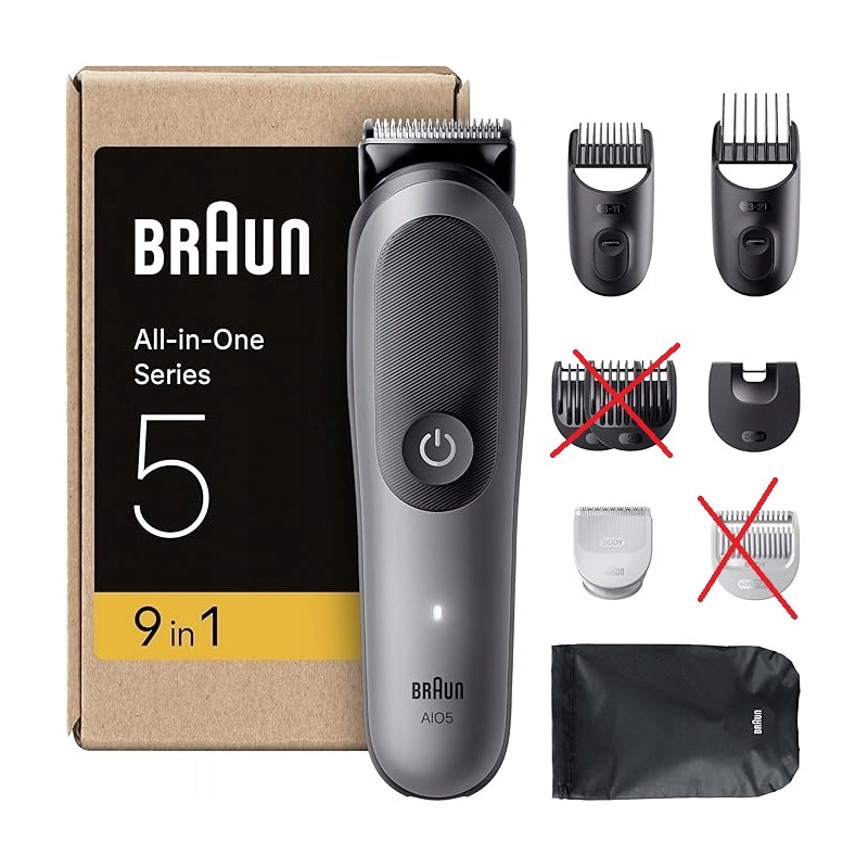Outlet Golarka trymer Braun All-in-One Series 5 9w1 Baza ładująca+Akcesoria