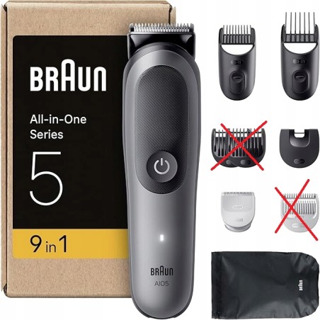 Outlet Golarka trymer Braun All-in-One Series 5 9w1 Baza ładująca+Akcesoria
