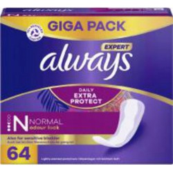 Always Daily Extra Protect Wkładki higieniczne damskie normalne 64 szt