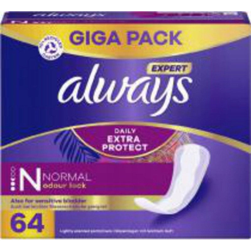 Always Daily Extra Protect Wkładki higieniczne damskie normalne 64 szt