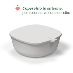 Outlet CHICCO Miseczka do karmienia z gumową pokrywką + 6m szara
