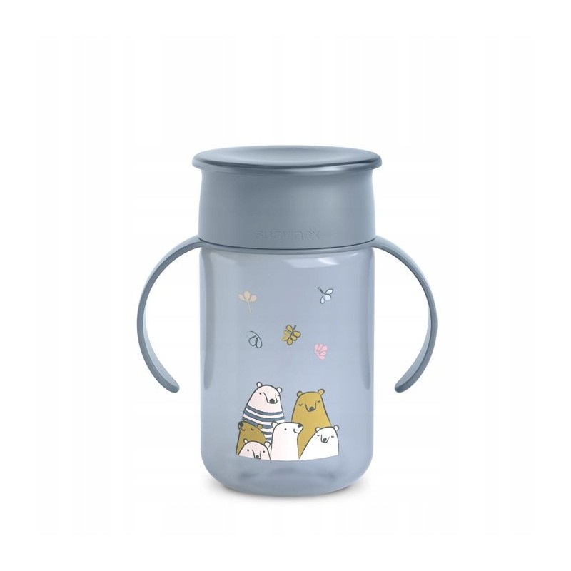 SUAVINEX BEAR Kubek 360° do nauki picia kubek 360° 340ml 12m+ niebieski
