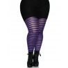 Rajstopy damskie plus size w czarno-fioletowe paski rozmiar 3X/4X