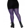 Rajstopy damskie plus size w czarno-fioletowe paski rozmiar 3X/4X