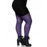 Rajstopy damskie plus size w czarno-fioletowe paski rozmiar 3X/4X