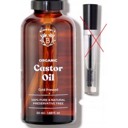 Bionoble 100% OLEJEK RYCYNOWY 50ML do rzęs ze szczoteczką do włosów pobudza