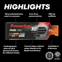 Żel energetyczny FUEL GEL POWERBAR 50ml cola pomarańcza z kofeiną