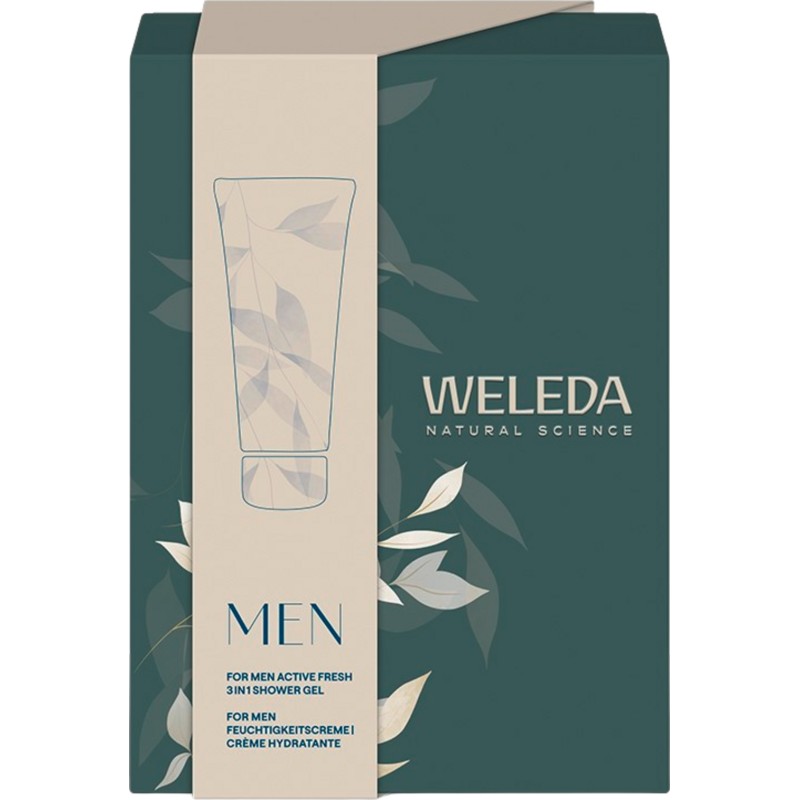 Weleda For Men Zestaw na prezent krem nawilżający + żel pod prysznic 3w1