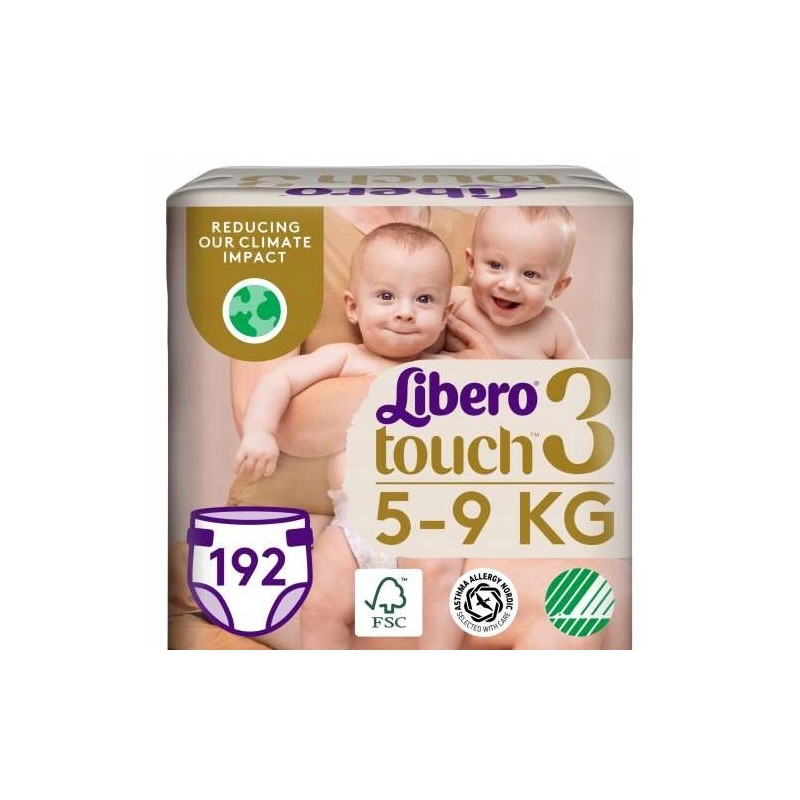 Pieluszki Libero Touch 3 48 szt. 5-9kg delikatne Certyfikat FSC