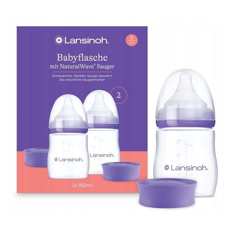 Lansinoh NaturalWave zestaw 2 butelek do karmienia 160 ml