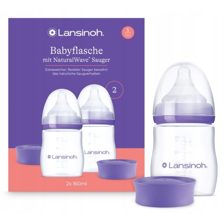 Lansinoh NaturalWave zestaw 2 butelek do karmienia 160 ml