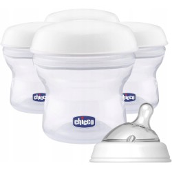 Pojemnik do mleka Chicco Step Up + silinkonowy smoczek 4szt