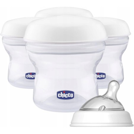 Pojemnik do mleka Chicco Step Up + silinkonowy smoczek 4szt