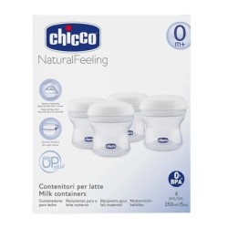 Pojemnik do mleka Chicco Step Up + silinkonowy smoczek 4szt