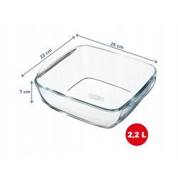 Pyrex Naczynie żaroodporne pojemnik szklany do Air Fryer 2,2 L 25x22 cm