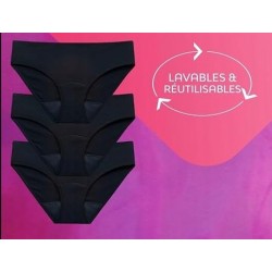 NANA Hipster majtki menstruacyjne czarne r. M 3 szt chłonne wielorazowe