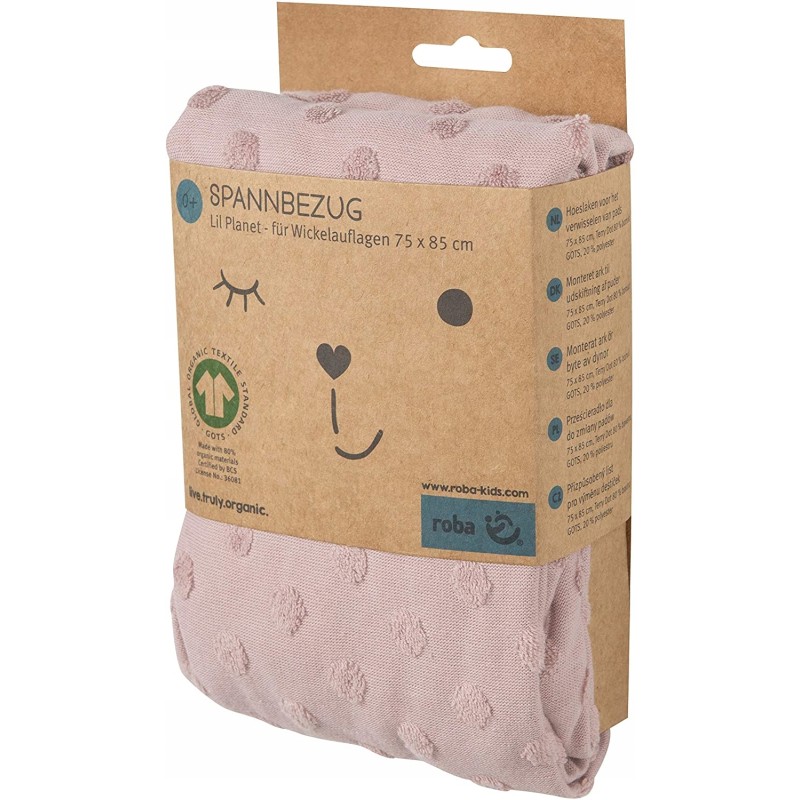 Outlet Prześcieradło z Gumką na Przewijak Roba 75x85cm Pudrowy Róż