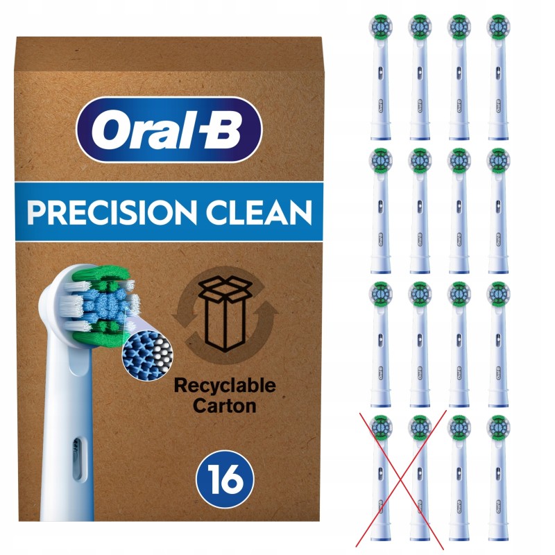 Oryginalne Końcówki Braun Oral-B EB20 Precision Clean do Szczoteczki 14szt