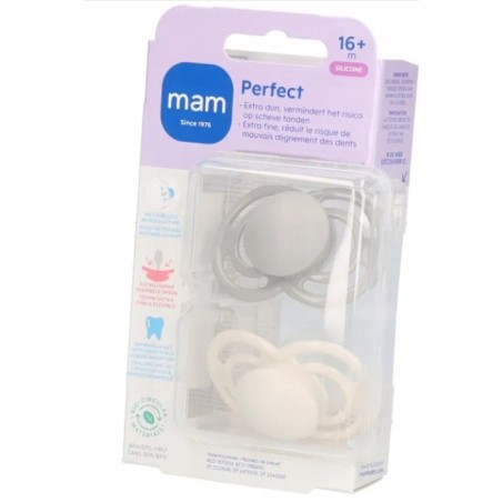 MAM Perfect Smoczek Silikonowy 16+ m-cy z Pudełkiem Sterylizacyjnym 2-pak