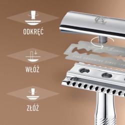 Maszynka na żyletki dwuostrzowe do golenia King C Gillette Double Edge