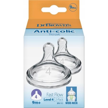 Outlet Dr Brown`s 2 PACK Smoczek Antykolkowy LEVEL 4 Szeroki 9m+ 7563