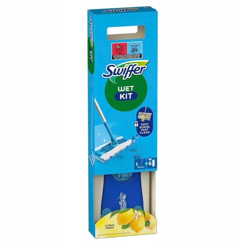 Outlet Swiffer mop płaski zestaw startowy na mokro Wet Kit - 6 mokrych