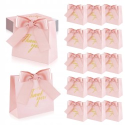 Outlet Torebki prezentowe HAIDOJIO różowe Thank You 24 szt. 11,5×4,5×10 cm