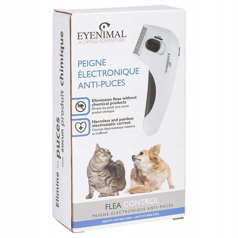 Outlet EYENIMAL Flea Control Elektryczny grzebień na pchły wysuwany biały