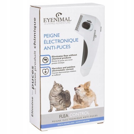 Outlet EYENIMAL Flea Control Elektryczny grzebień na pchły wysuwany biały