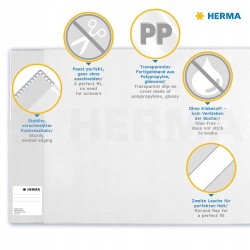 Outlet Okładka na książki HERMA 31x54 cm zmywalna przezroczysta z etykietą